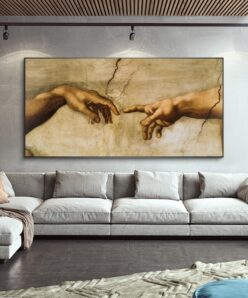 The Creation Of Adam by Michelangelo Famous Art Canvas Paintings On the Wall Art Posters And Prints Hand to Hand Art Pictures
