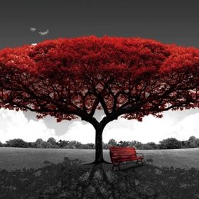 Abstract Red Tree Oil Paintings Print on Canvas Art Prints Posters and Prints Landscape Wall Art Pictures Home Wall Decoration