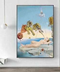 Modern Salvador Dali Tiger Naked Woman Canvas Painting Abstract Posters and Print Wall Art Picture for Living Room Cuadros Decor