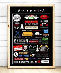 Friends TV Show Classic Quote Posters Printed on Canvas