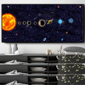 Our-Solar-System-3D-Artwork,-Wall-Art-3D-Print-on-Canvas