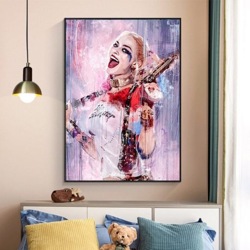 Suicide Squad Harley Quinn Movie Posters and Prints Joker Women Canvas Painting Wall Art Picture for Living Room Cuadros Decor