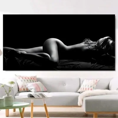 Modern Body Portrait Artwork Printed on Canvas