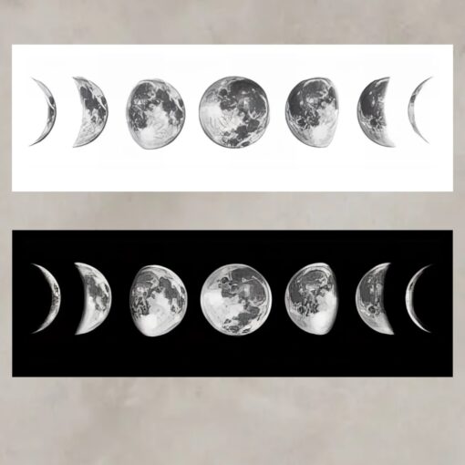 Moon Phase Canvas Painting Wall Art Printed on Canvas