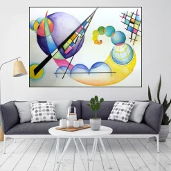 Surrealism Oil Painting in Wassily Kandinsky Style Printed on Canvas