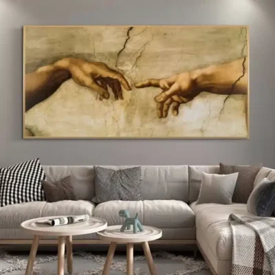 The Creation Of Adam by Michelangelo Famous Art Canvas Painting