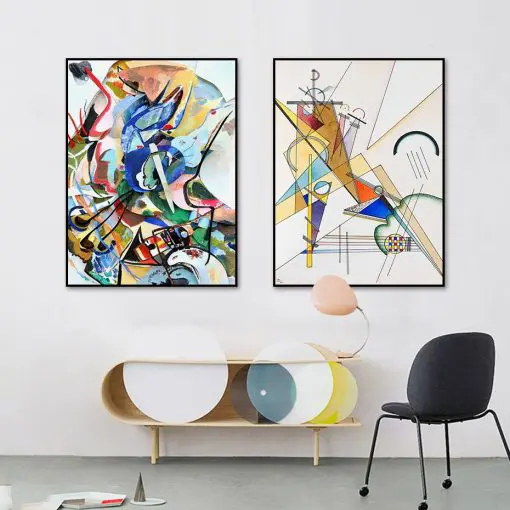 Vintage Wassily Kandinsky Famous Abstract Printing Canvas Paintings Poster and Print Wall Art Picture for Living Room Home Decor
