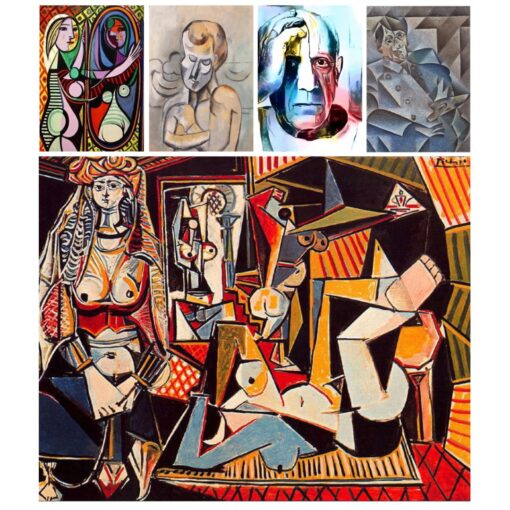 Women of Algiers and Girl Before a Mirror by Picasso Printed on Canvas
