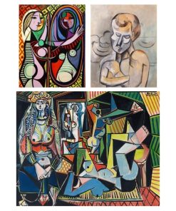 Women of Algiers and Girl Before a Mirror by Picasso Printed on Canvas