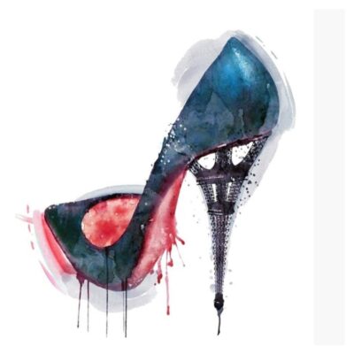 Womens High Heels Shoes Graffiti Art Painting Printed on Canvas - Image 4