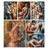 Abstract Body Art Graffiti Naked Man and Woman Oil Painting Printed on Canvas
