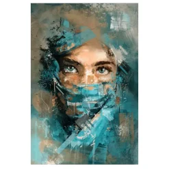 Abstract Woman Portrait With Green Veil