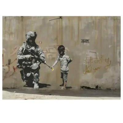 Fun Banksy Graffiti Art Printed on Canvas