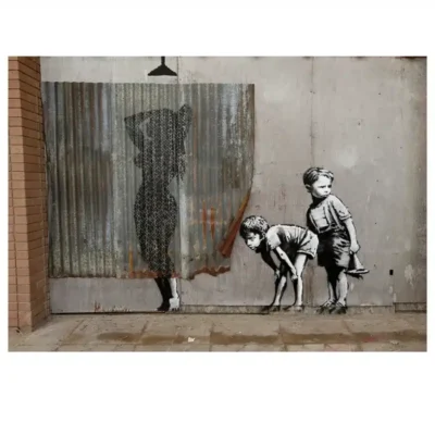 Fun Banksy Graffiti Art Printed on Canvas