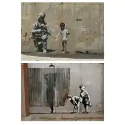 Fun Banksy Graffiti Art Printed on Canvas - Image 4