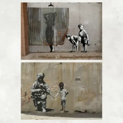 Fun Banksy Graffiti Art Printed on Canvas