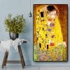 The Kiss by Gustav Klimt Oil Painting Painted 1907-08, Printed on Canvas