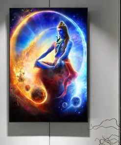Shiva Hindu God Modern Wall Art Painting Printed on Canvas