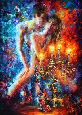 Passion Sexy Painting Naked Woman and Man Abstract Body Art Graffiti Oil Painting Canvas Print for Bedroom Hotel Wall Decoration