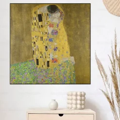 The Kiss by Gustav Klimt Printed on Canvas