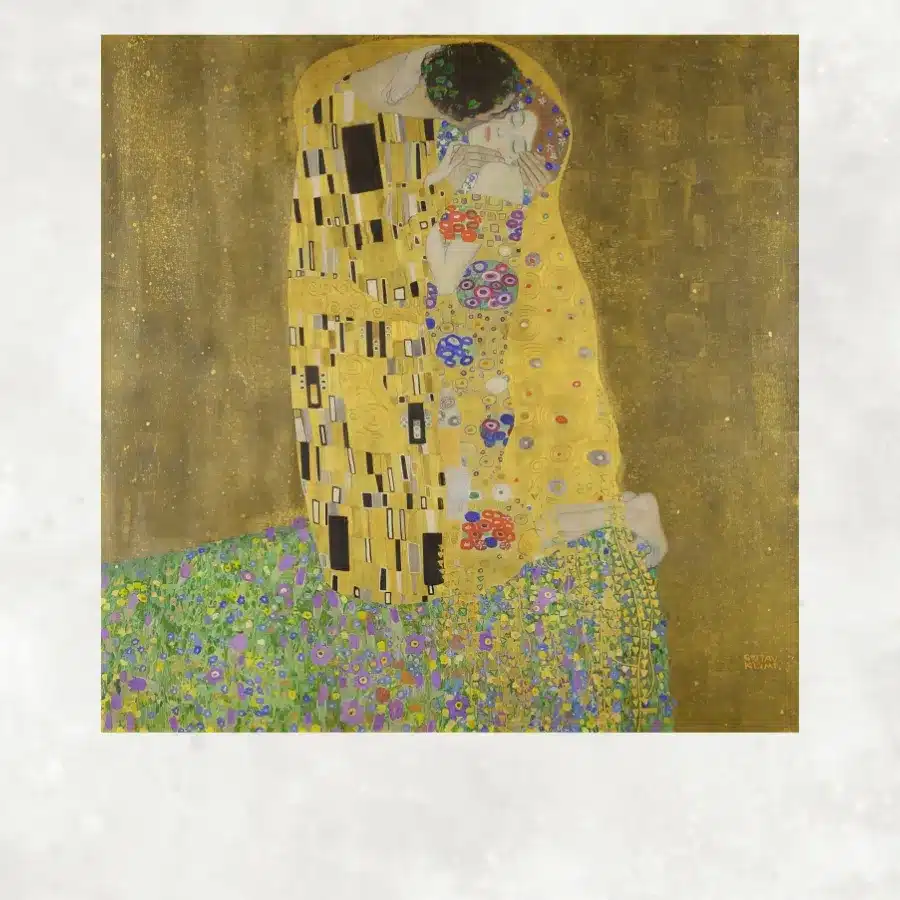 The Kiss by Gustav Klimt Printed on Canvas