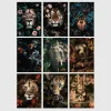 Wild Jungle Animal Paintings Printed on Canvas