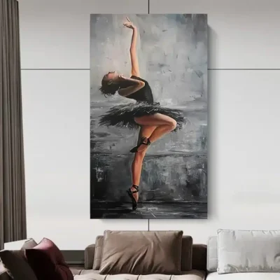 Beautiful Ballerina Wall Art Painting Printed on Canvas - Image 3