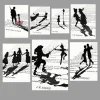 Black White Shadow On the Book Pages Painting Printed on Canvas