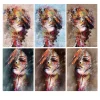 Colorful Woman Portrait Graffiti Art Paintings Printed on Canvas