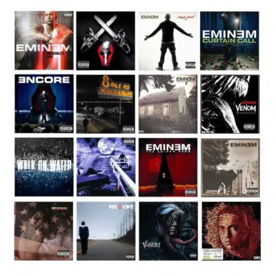 Eminem Hip Hop & Rap Music Albums Cover Printed on Canvas