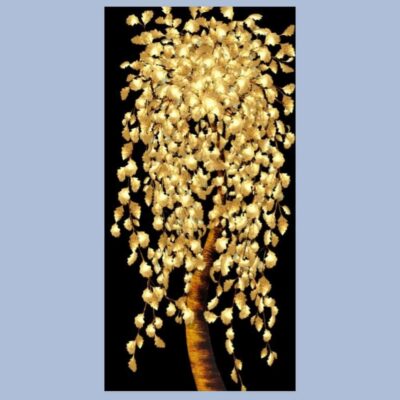 Abstract Golden Leaf Tree Wall Art Painting Printed on Canvas - Image 3