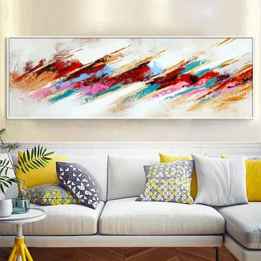 Abstract Oil Painting With a Beautiful Color Blend Printed on Canvas