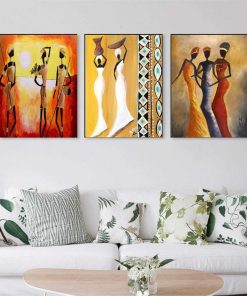 Modern Art Painting of African Women Printed on Canvas