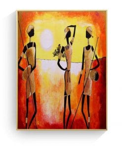 Modern Art Painting of African Women, Printed on Canvas
