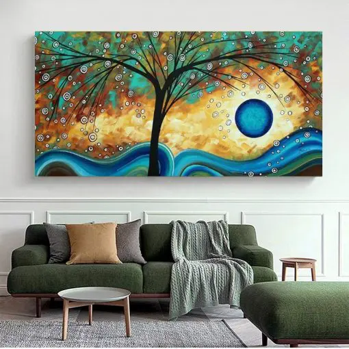 Modern Art Beautiful Trees Landscape Painting Printed on Canvas