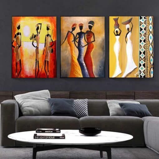 Modern Abstract Painting of African Women Printed on Canvas