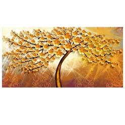 Modern Art Beautiful Colorful Trees Landscape Painting Printed on Canvas - Image 2