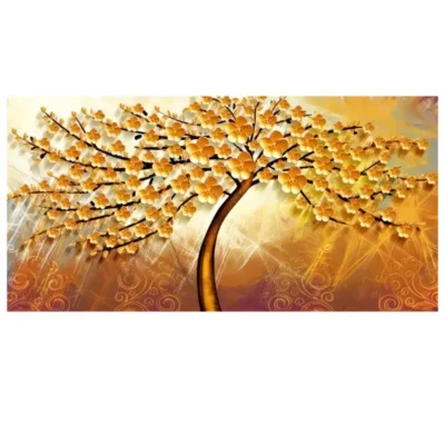 Modern Art Beautiful Colorful Trees Landscape Painting Printed on Canvas - Image 2
