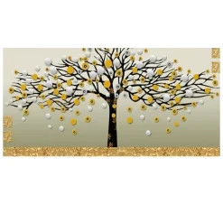 Modern Art Beautiful Colorful Trees Landscape Painting Printed on Canvas - Image 3