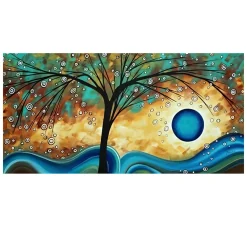 Modern Art Beautiful Colorful Trees Landscape Painting Printed on Canvas - Image 4