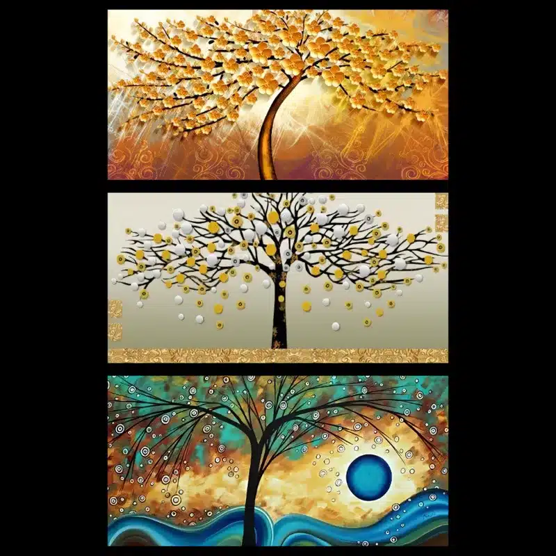 Modern Art Beautiful Colorful Trees Landscape Painting Printed on Canvas