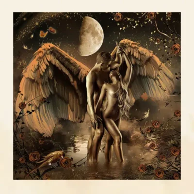 Oil Painting Angels and Demons