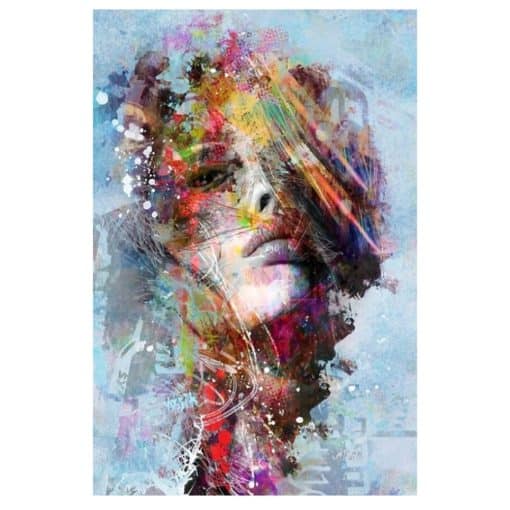 Colorful Woman Portrait Graffiti Art Paintings Printed on Canvas - Image 4