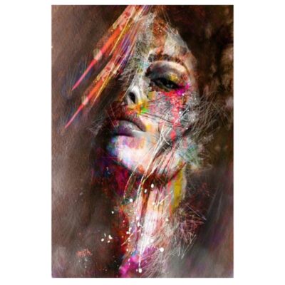 Colorful Woman Portrait Graffiti Art Paintings Printed on Canvas - Image 6
