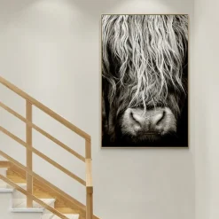 Scottish Highlander Cattle Wall Art Painting Printed on Canvas - Image 3