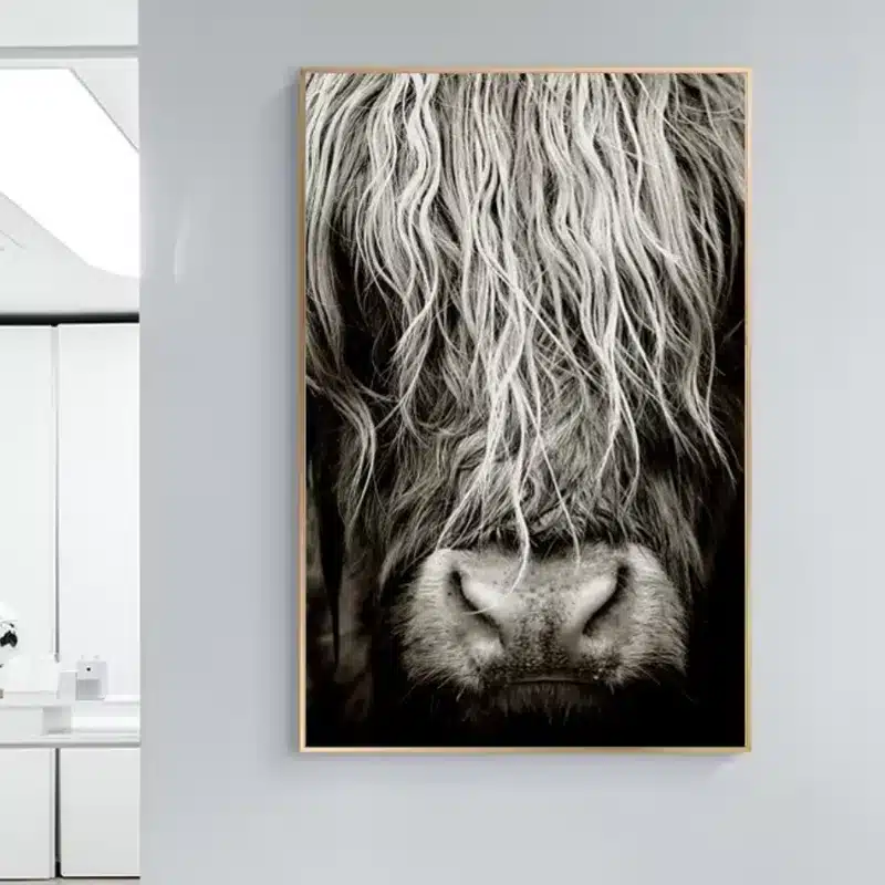 Scottish Highlander Cattle Wall Art Painting Printed on Canvas