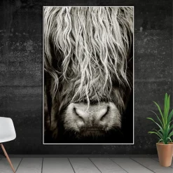 Scottish Highlander Cattle Wall Art Painting Printed on Canvas