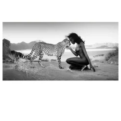 Snow Leopard and Nude Woman