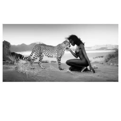 Snow Leopard and Nude Woman