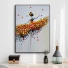 Abstract Ballet Girl Colorful Oil Painting Printed on Canvas
